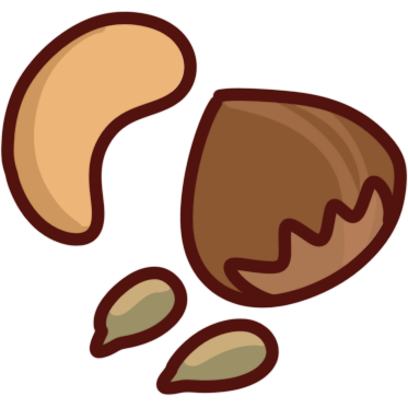 a cashew, hazelnut, and pine nuts
